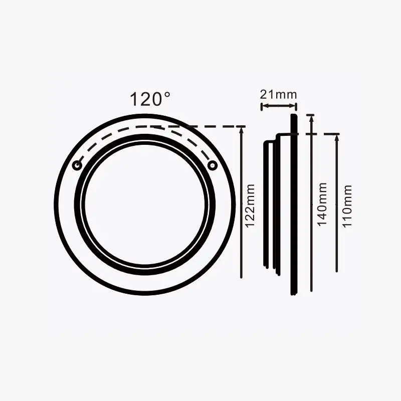 TL412046-4" Round Tail Light