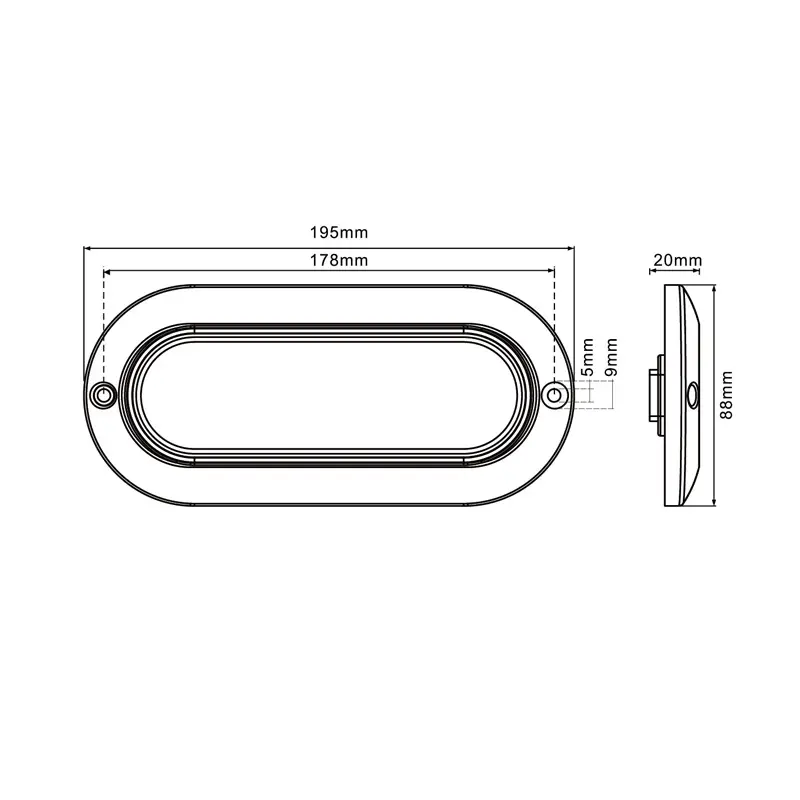 TL413020 - 6" Oval Tail Light